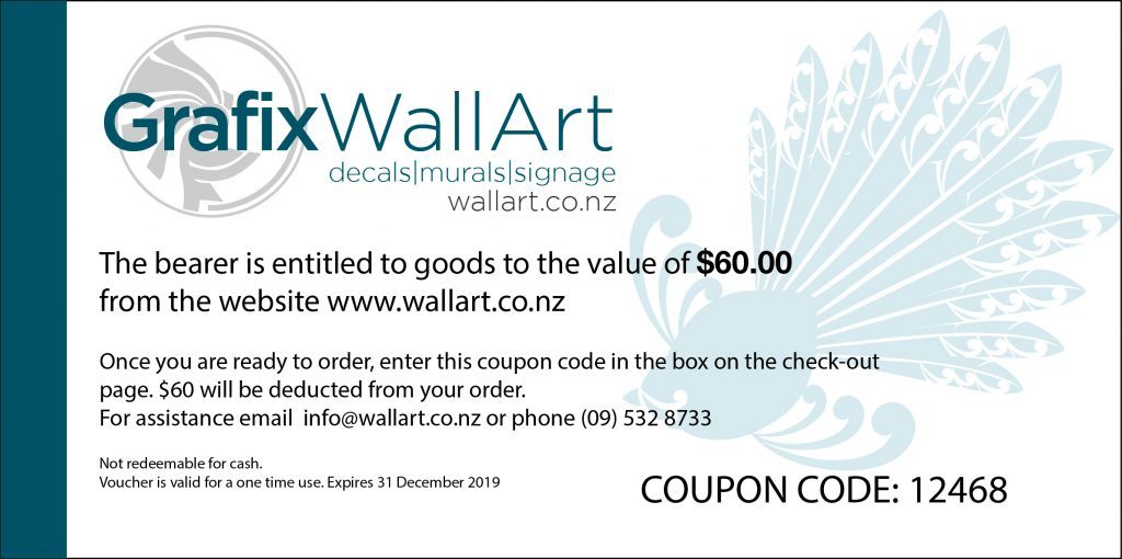 Gift Voucher card Grafix Wall Art New Zealand Made