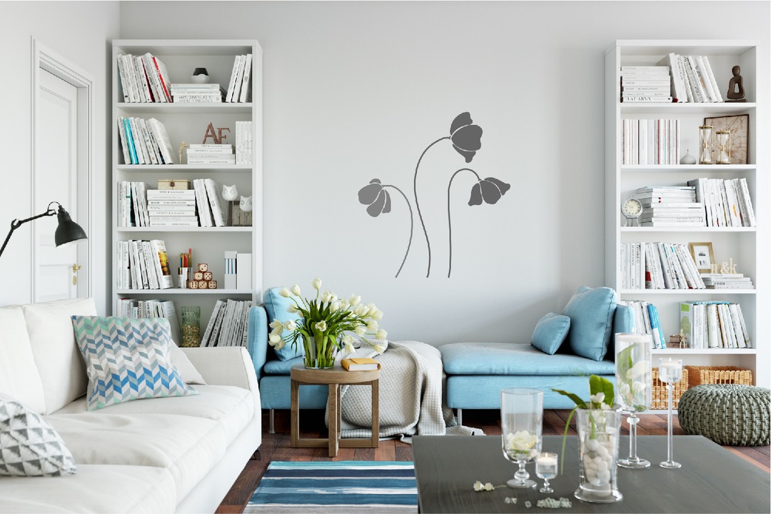 Tall Poppies Decal Grafix Wall Art, Large Wall Art For Living Room Nz