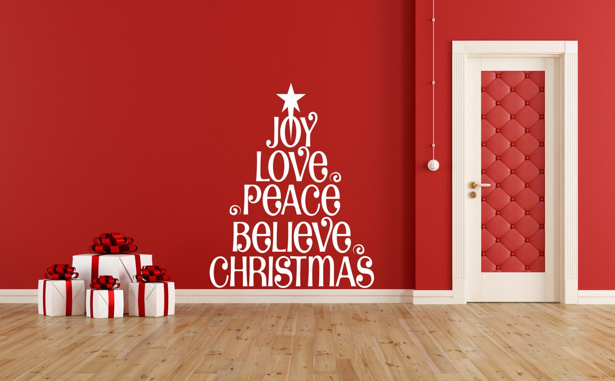 Christmas Tree - Joy, Love, Peace - Grafix Wall Art - New Zealand Made
