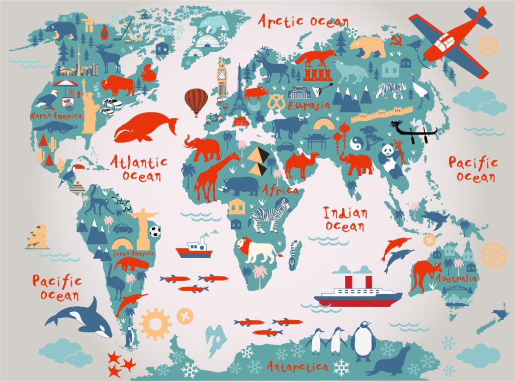 Wall Mural | World Explorer Map - Grafix Wall Art