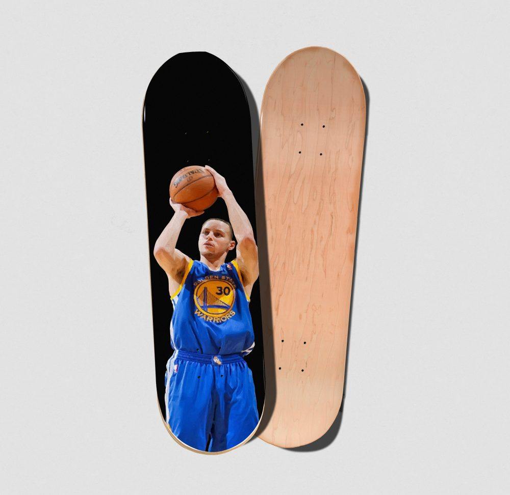 Steff Curry Skateboard art