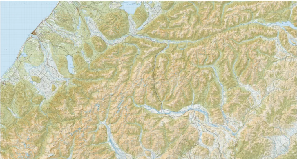 Topographical map New Zealand